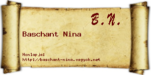 Baschant Nina névjegykártya