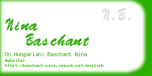 nina baschant business card